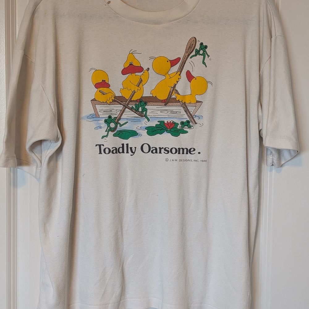 VTG 80s Toadly Oarsome Frog Duck T-Shirt